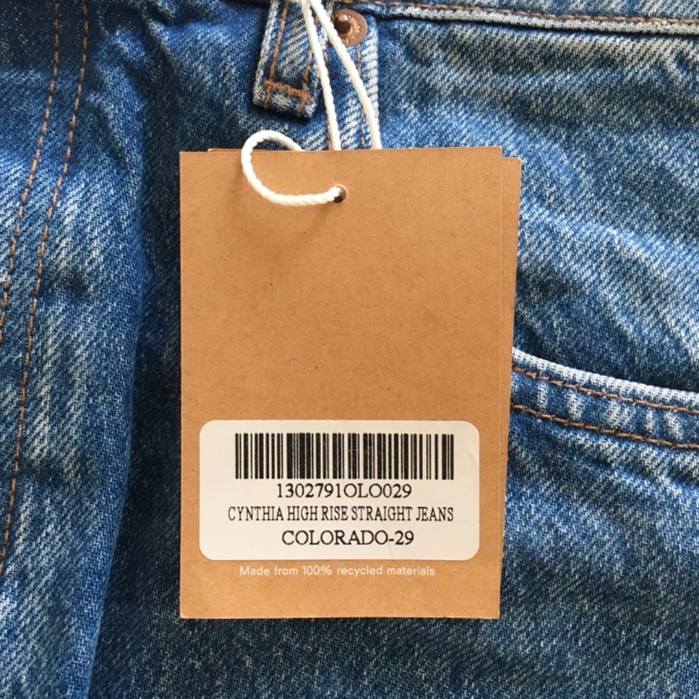 NWT Reformation Cynthia High Rise Straight Jeans in Colorado Sz 29 Button Fly - Picture 6 of 16